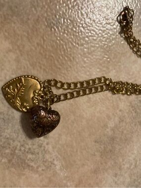 Antique-Inspired Gold Heart Locket Layered Necklace